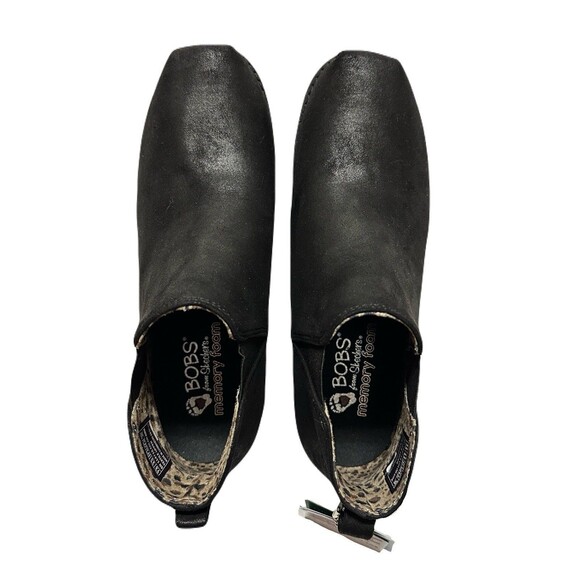 NEW BOBS Skechers Womens Size 7.5 Black Washable Vegan Chill Wedge Ankle Boot - Picture 5 of 9